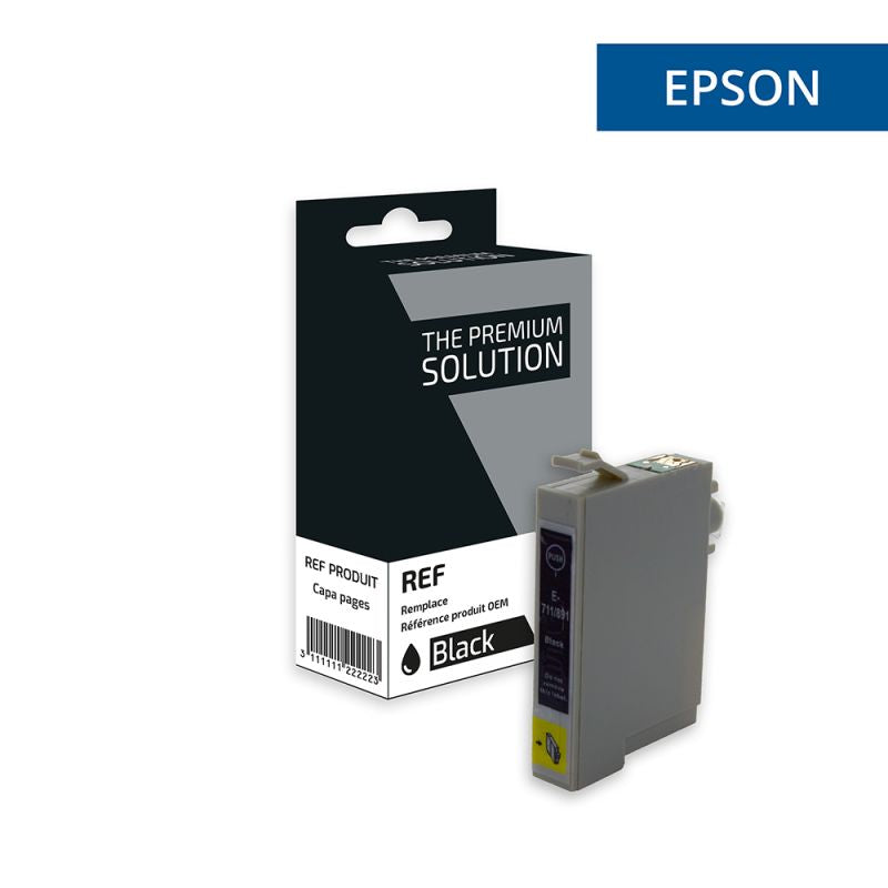 Epson T0711 - GUEPARD, Cartouche Noir compatible - The Premium Solution