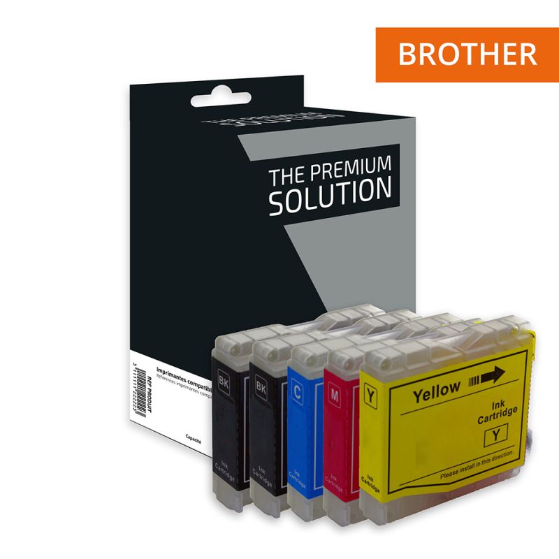 Brother LC985, Cartouche Pack 4 + 1 Offerte compatible - The Premium Solution