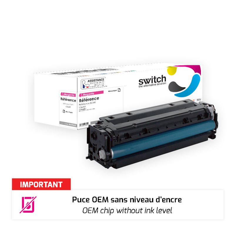 Canon 055H, 3018C002 Toner puce OEM — Toner Magenta compatible · Switch