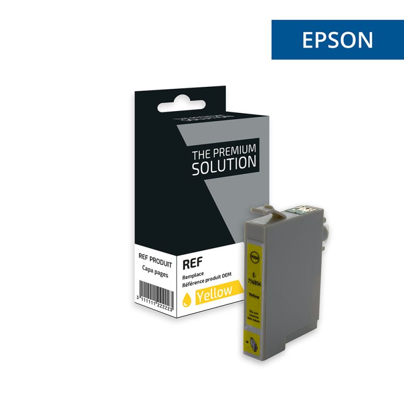 Epson T0714 - GUEPARD, Cartouche Jaune compatible - The Premium Solution