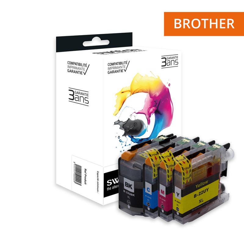 Brother LC22U — Cartouche Pack 4 Couleurs compatible · Switch