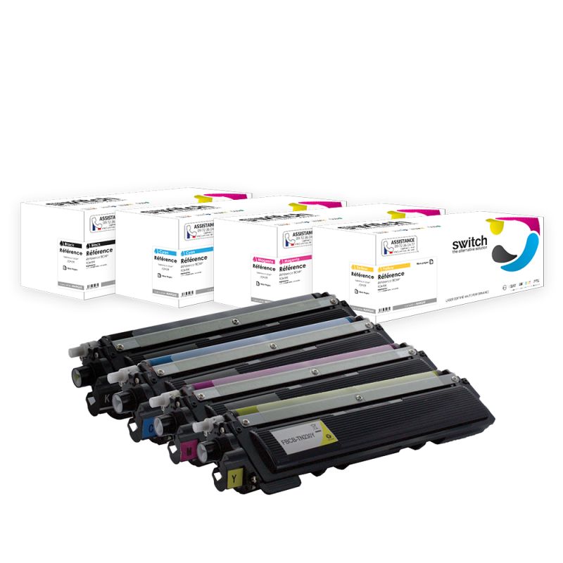 Brother PRO TN-210, 240, 230, 290 — Toner Pack 4 Couleurs compatible · Switch