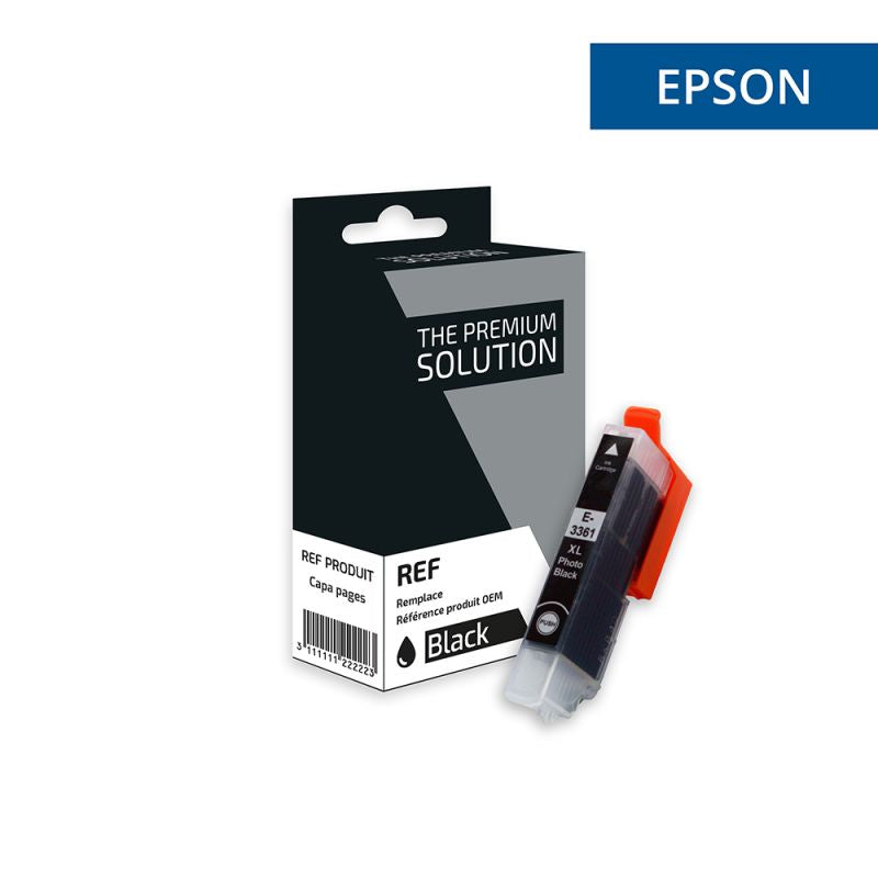 Epson 33XL T3361 - ORANGE, Cartouche Photo Noir compatible - The Premium Solution