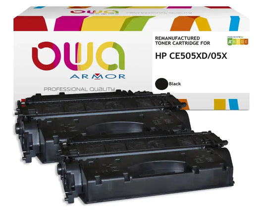 Pack 2 Noir - HP CE505X CANON 719H BI pack - Cartouche laser compatible - haute capacité - Toner remanufacturé OWA