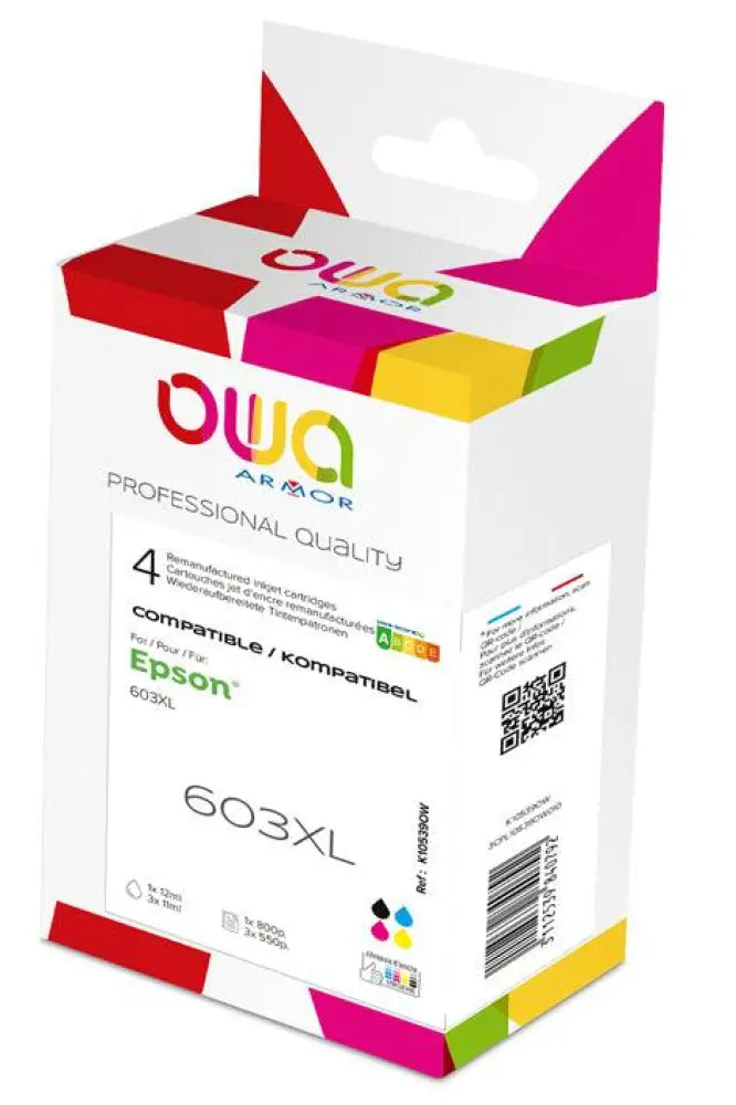 Pack 4 couleurs - EPSON 603XL - Cartouche compatible - haute capacité - Jet d’encre remanufacturé OWA