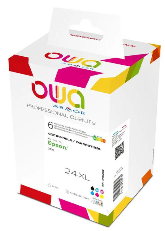 Pack 6 couleurs - EPSON 24XL - Cartouche compatible - haute capacité - Jet d’encre remanufacturé OWA