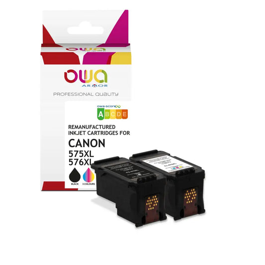 Pack2 - CANON PG-575 XL CL-576 - Cartouche compatible - 1x Noir 3 Couleurs - Jet d’encre remanufacturé OWA