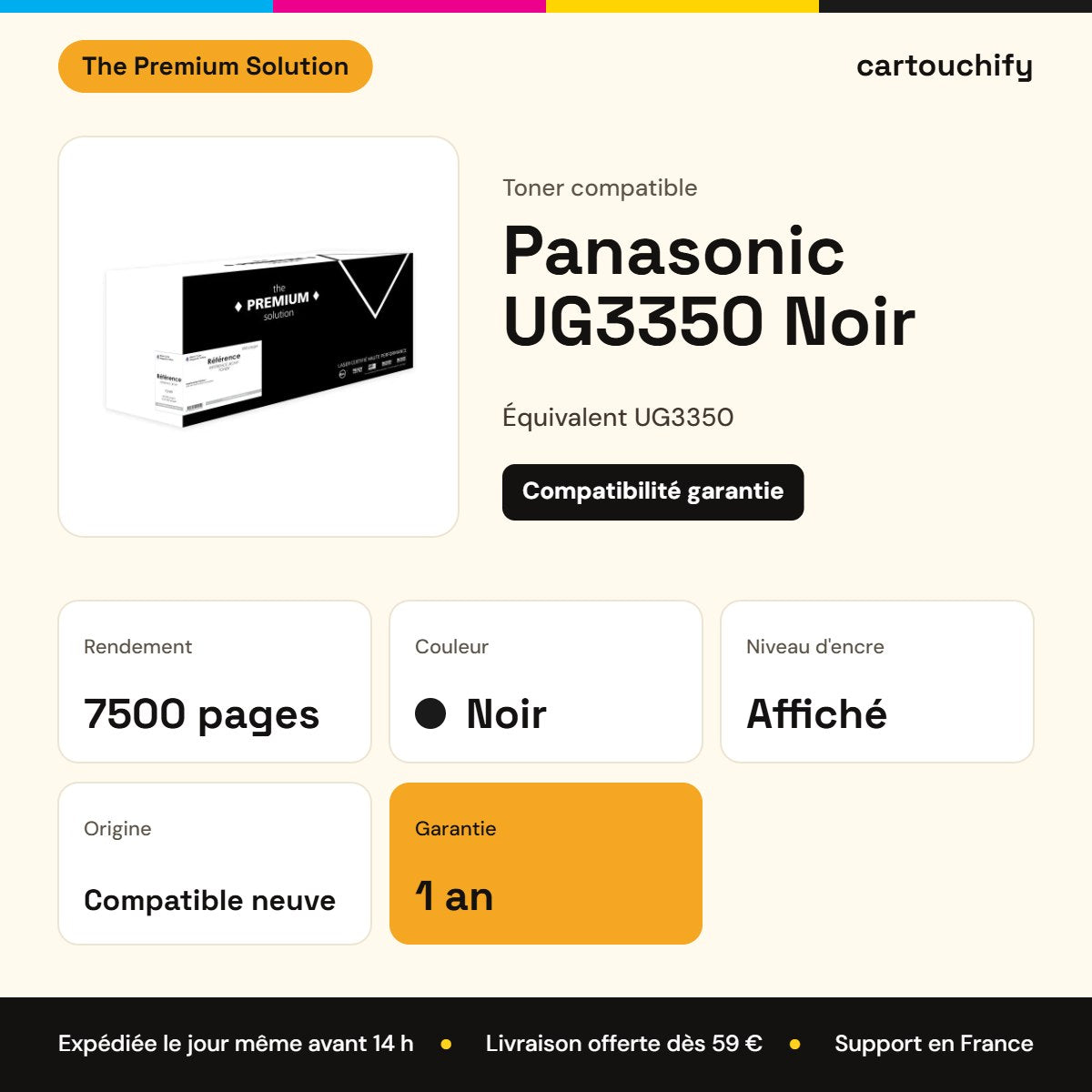Panasonic UG3350 Toner Noir compatible : caractéristiques