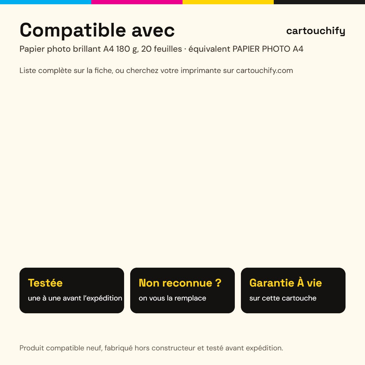 Imprimantes compatibles avec Papier photo brillant A4 180 g, 20 feuilles · Switch