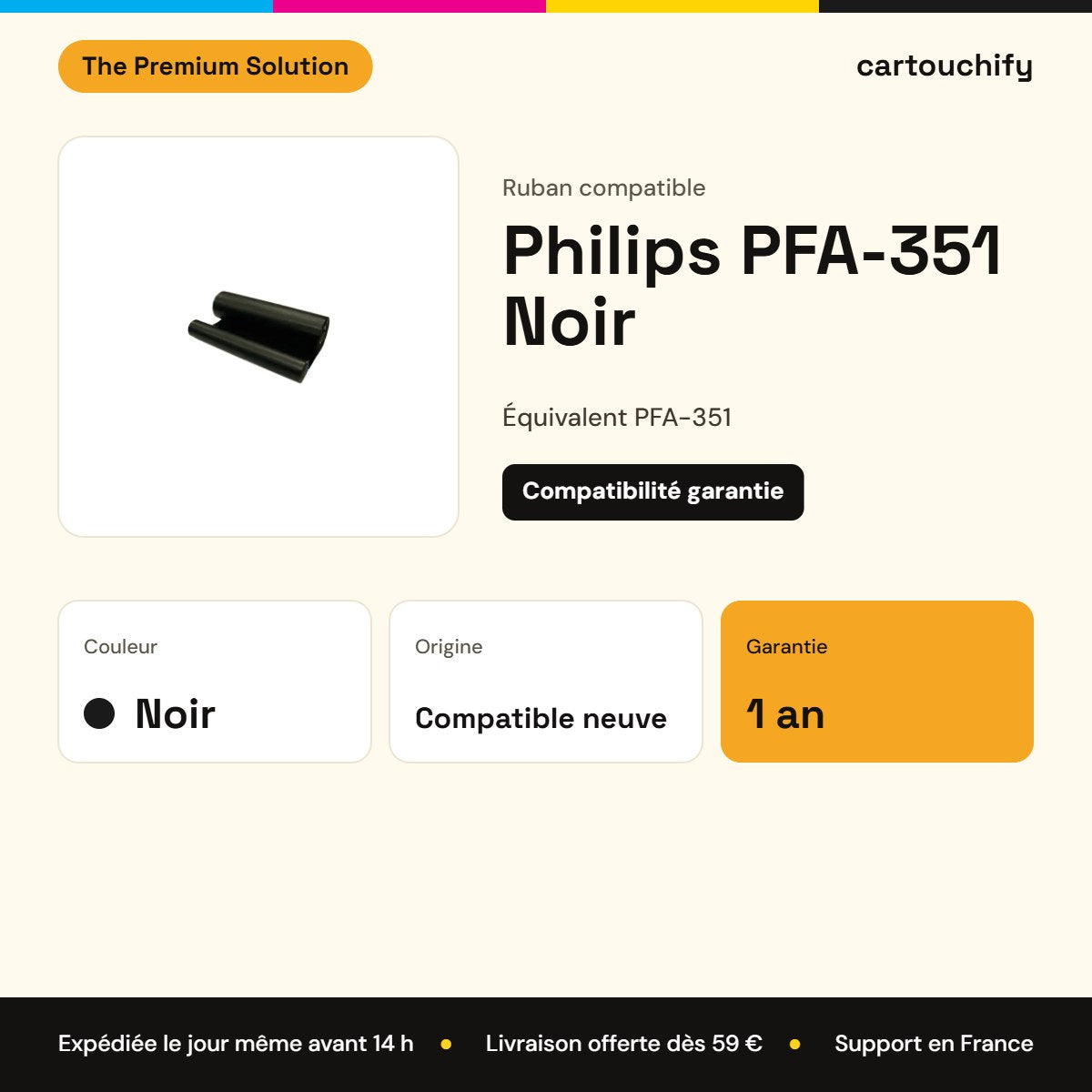 Philips PFA-351 Ruban Noir compatible : caractéristiques