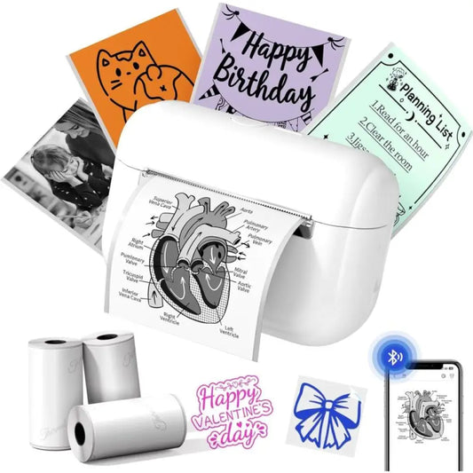 Phomemo - Mini imprimante thermique mobile Q02E - Blanc - Imprimante