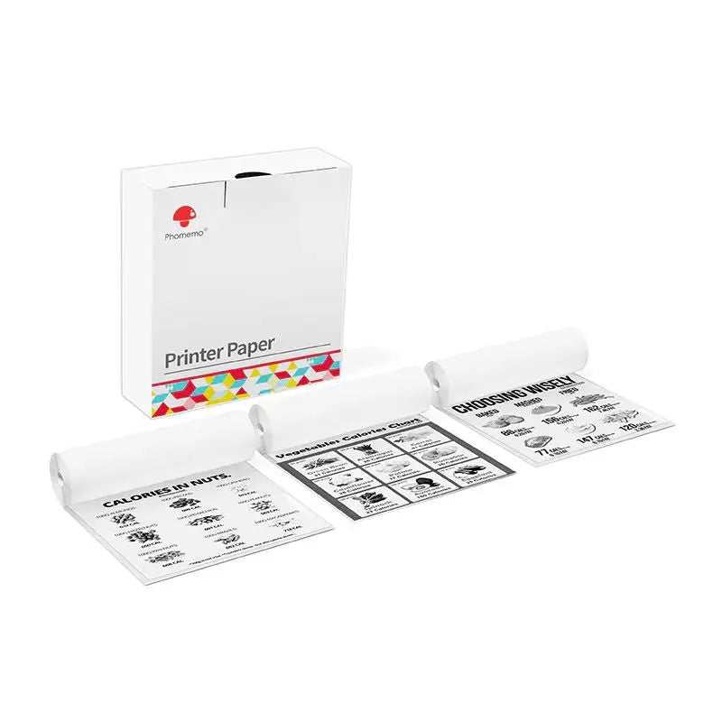 Phomemo - Pack x 3 Rouleaux étiquette continue 107mm x 3.5m - Noir sur Transparent