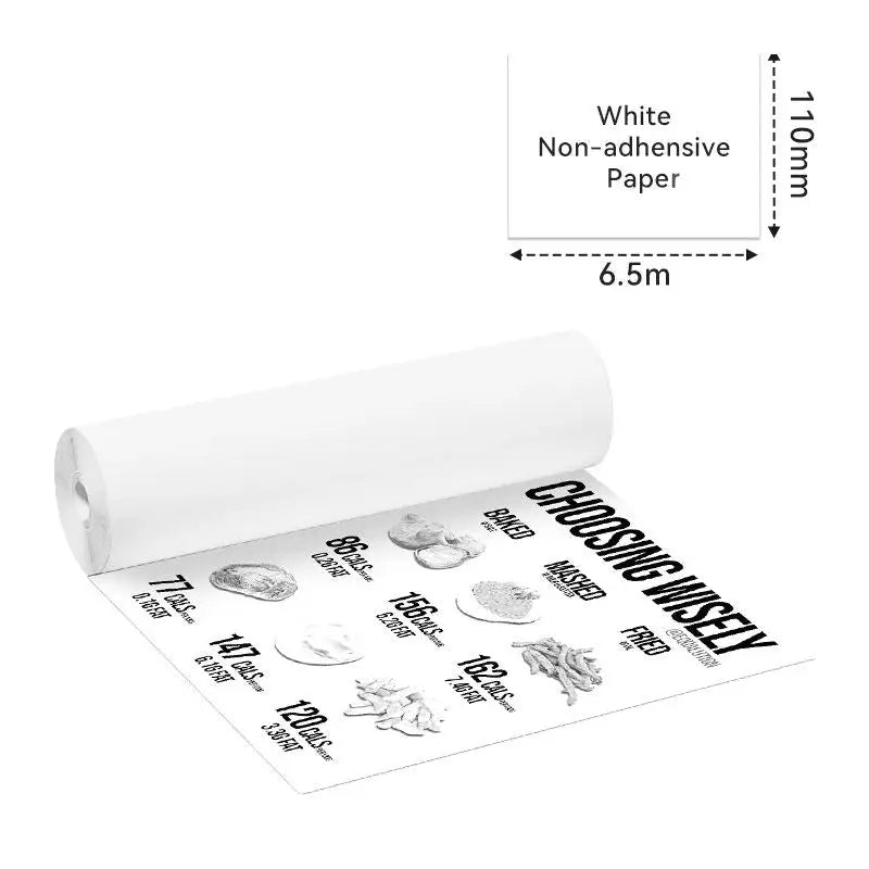 Phomemo - Pack x 3 Rouleaux étiquette continue 107mm 3.5m - Noir sur Blanc - Papier Thermique