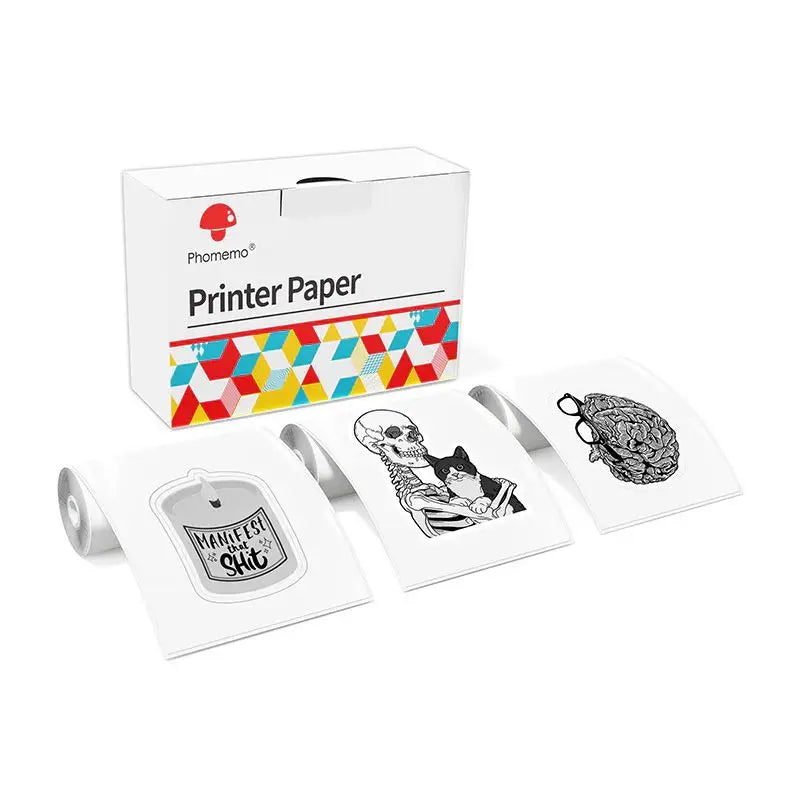 Phomemo - Pack x 3 Rouleaux étiquette continue 50mm x 3.5m - Noir sur Transparent
