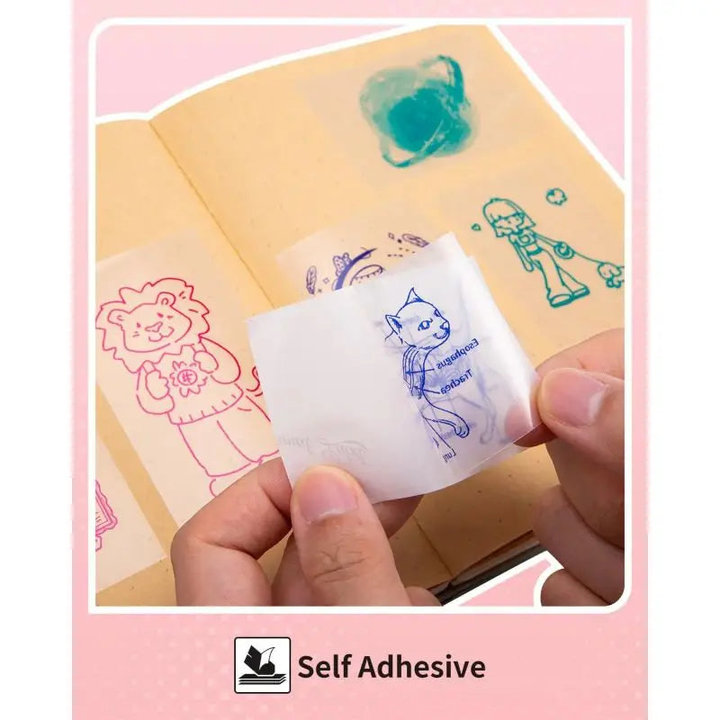 Phomemo - Pack x 3 Rouleaux étiquette continue 50mm x 3.5m - Rose/Vert/Bleu sur Transparent