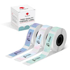 Phomemo - Pack x 3 Rouleaux étiquettes 12x40mm x160 - Noir sur Multicouleur étoile - Papier Thermique
