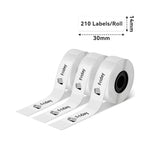 Phomemo - Pack x 3 Rouleaux étiquettes 14x30mm x210 - Noir sur Transparent