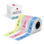 Phomemo - Pack x 3 Rouleaux étiquettes 14x50mm x130 - Noir sur Multicouleur - Papier Thermique