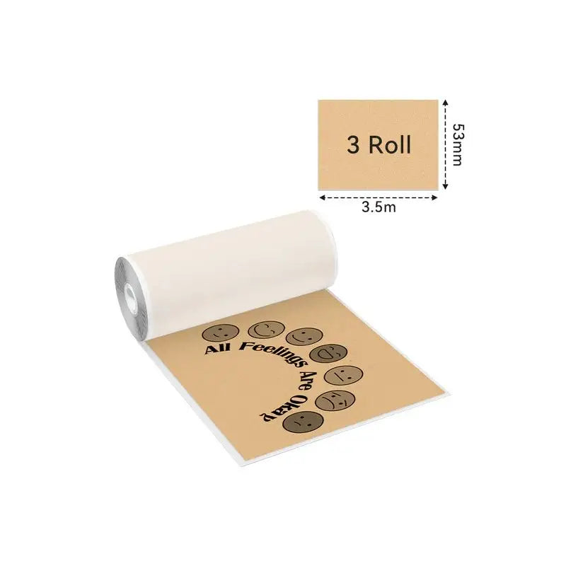 Phomemo - Pack x3 Rouleaux papier adhesif Thermique (50mmx3.5m) - Blanc / Or / Argent