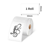 Phomemo - Rouleau étiquettes 40x60mm x 130 - Noir sur Blanc