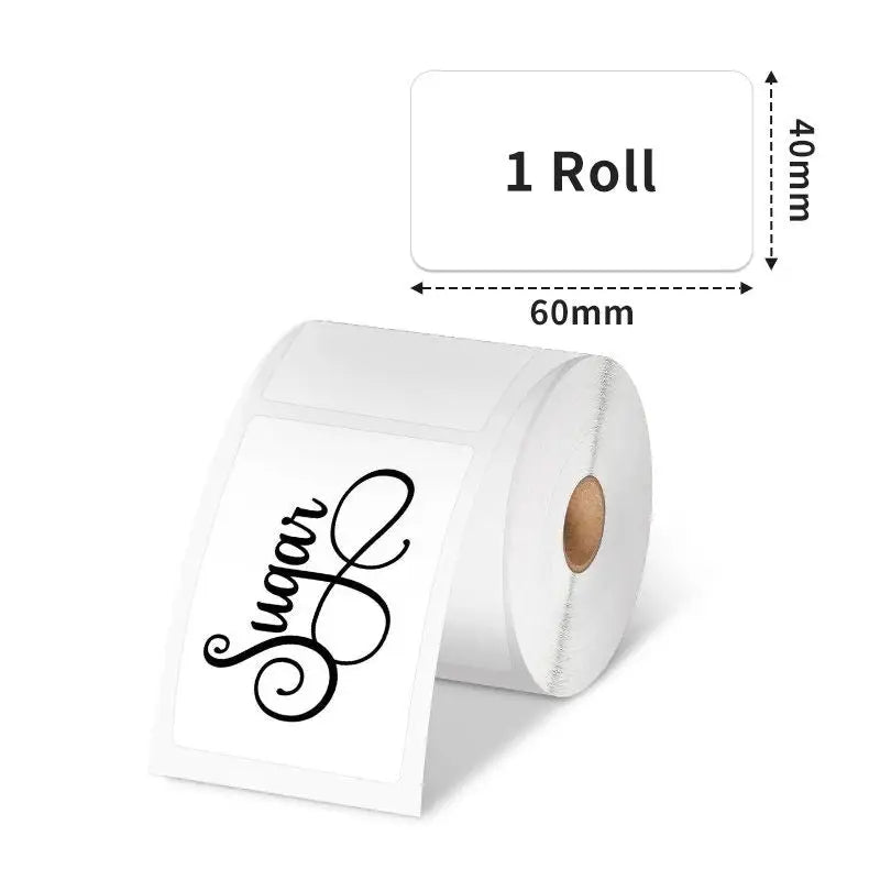 Phomemo - Rouleau étiquettes 40x60mm x 130 - Noir sur Blanc - Papier Thermique