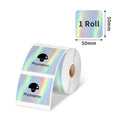 Phomemo - Rouleau étiquettes Ronde diam. 50mm x 140 - Noir sur Holographique - Papier Thermique