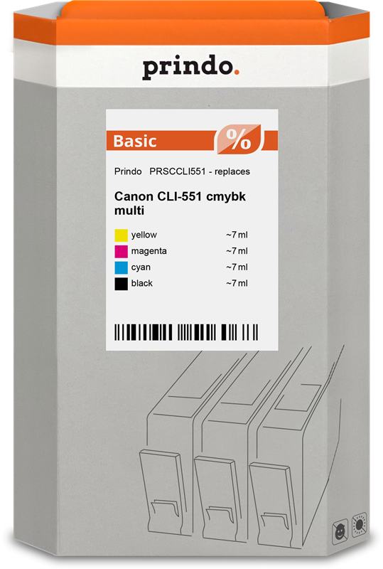 Canon CLI-551 Cartouche Pack 4 Couleurs compatible · Prindo Basic