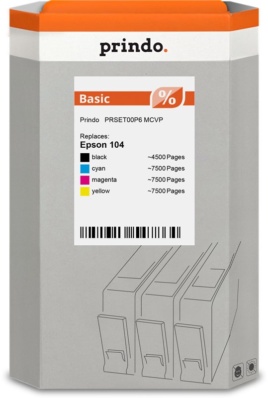 Epson 104 Cartouche Pack 4 Couleurs compatible · Prindo Basic