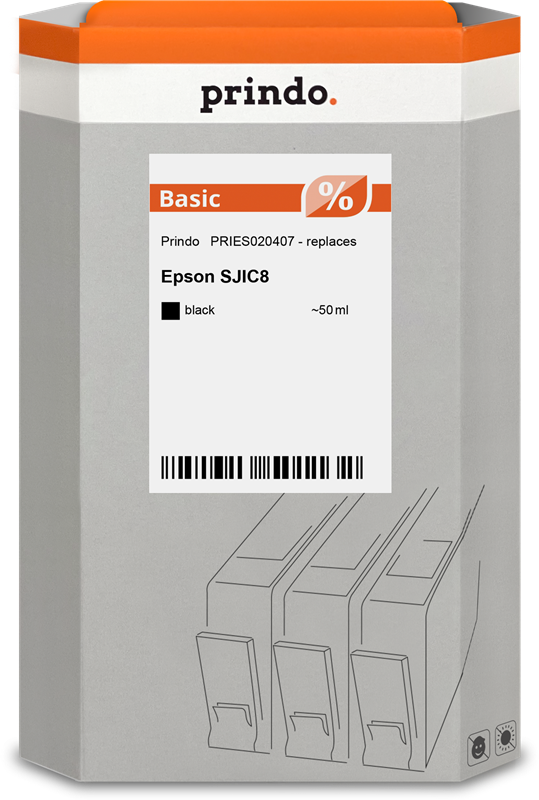 Epson SJIC8 Cartouche Noir compatible · Prindo Basic