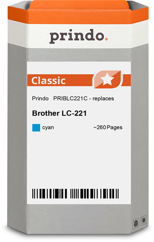 Brother LC221C Cartouche Cyan compatible · Prindo Classic
