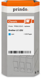 Brother LC22UC Cartouche Cyan compatible · Prindo Classic