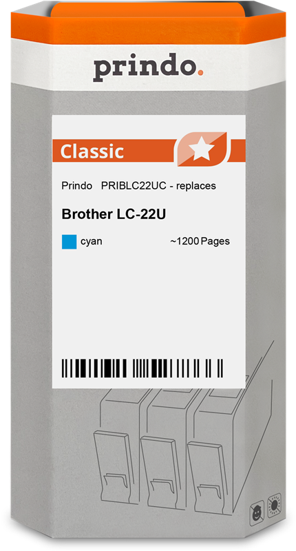 Brother LC22UC Cartouche Cyan compatible · Prindo Classic