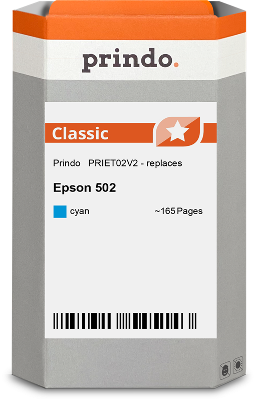 Epson 502 Cartouche Cyan compatible équivalent à C13T02V24010 · Prindo Classic