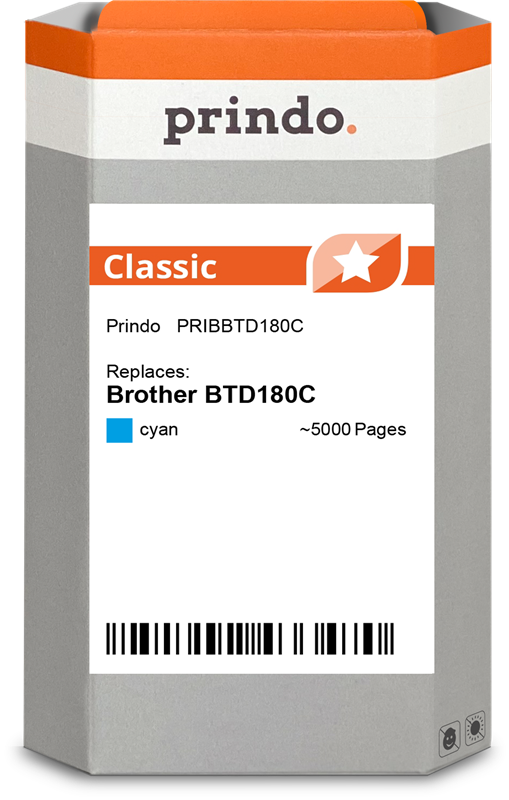 Brother BTD180C Cartouche Cyan compatible · Prindo Classic