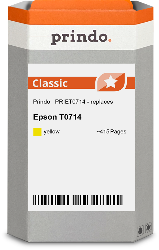 Epson T0714 Cartouche Jaune compatible équivalent à C13T07144012 · Prindo Classic