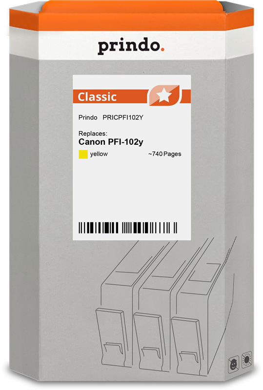 Canon PFI-102y Cartouche Jaune compatible équivalent à 0898B001 · Prindo Classic