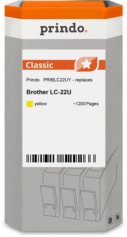 Brother LC22UY Cartouche Jaune compatible · Prindo Classic
