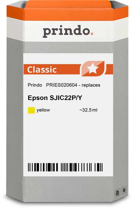 Epson SJIC22P-Y Cartouche Jaune compatible équivalent à C33S020604 · Prindo Classic