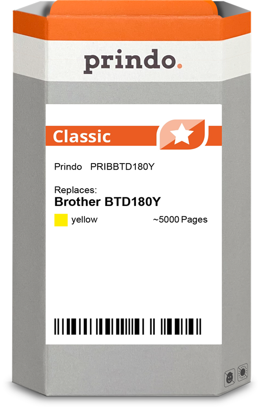 Brother BTD180Y Cartouche Jaune compatible · Prindo Classic