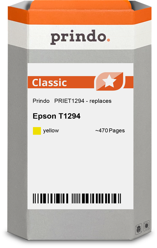 Epson T1294 Cartouche Jaune compatible équivalent à C13T12944012 · Prindo Classic