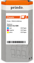 Canon CLI-526 Cartouche Pack 3 Couleurs compatible · Prindo Classic
