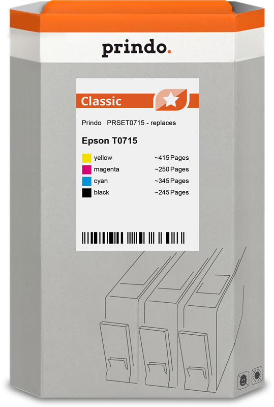 Epson T0715 Cartouche Pack 4 Couleurs compatible · Prindo Classic
