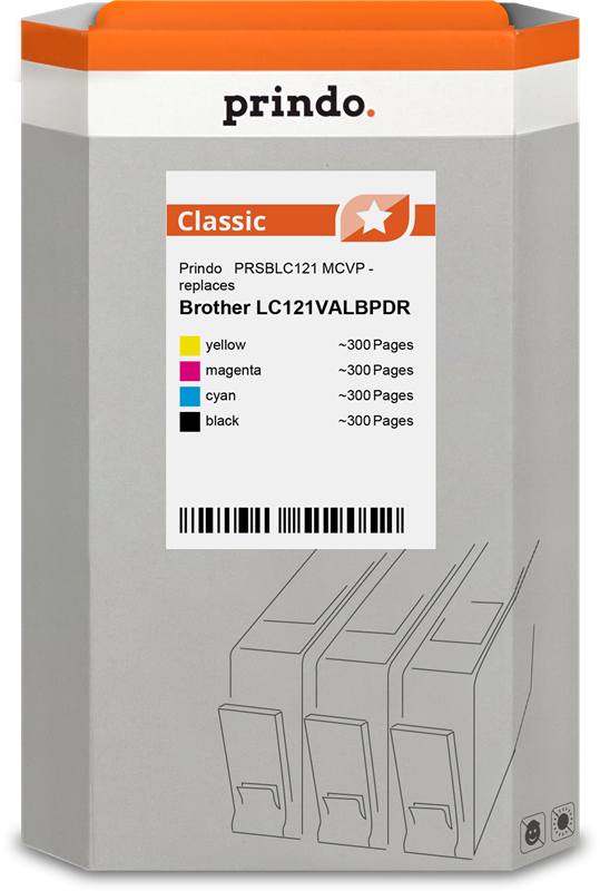 Brother LC-121 Cartouche Pack 4 Couleurs compatible · Prindo Classic