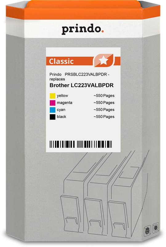 Brother LC-223 Cartouche Pack 4 Couleurs compatible · Prindo Classic