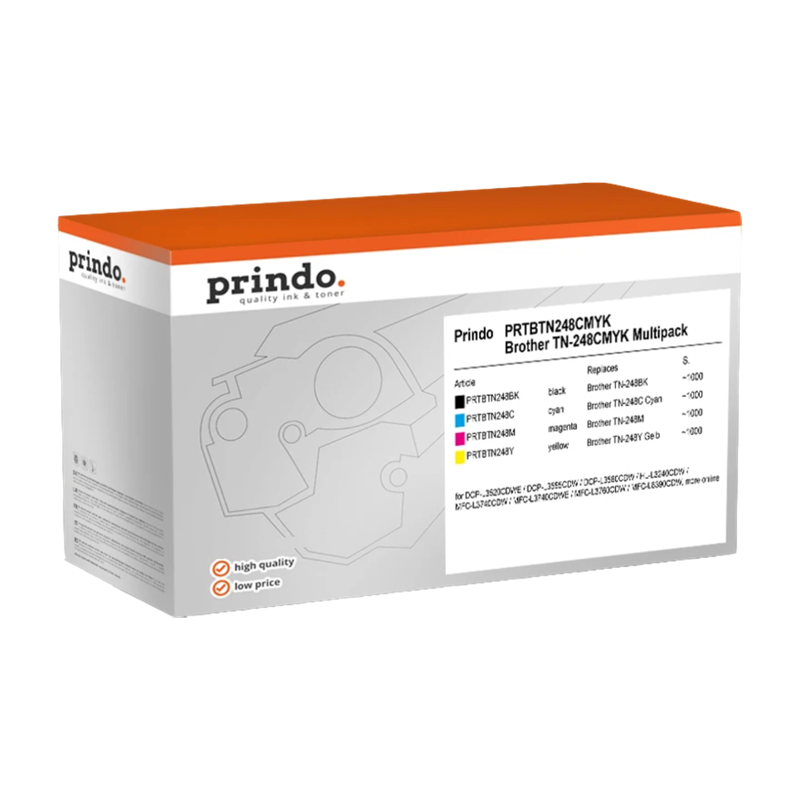 Brother TN-248CMYK Toner Pack 4 Couleurs compatible · Prindo Classic