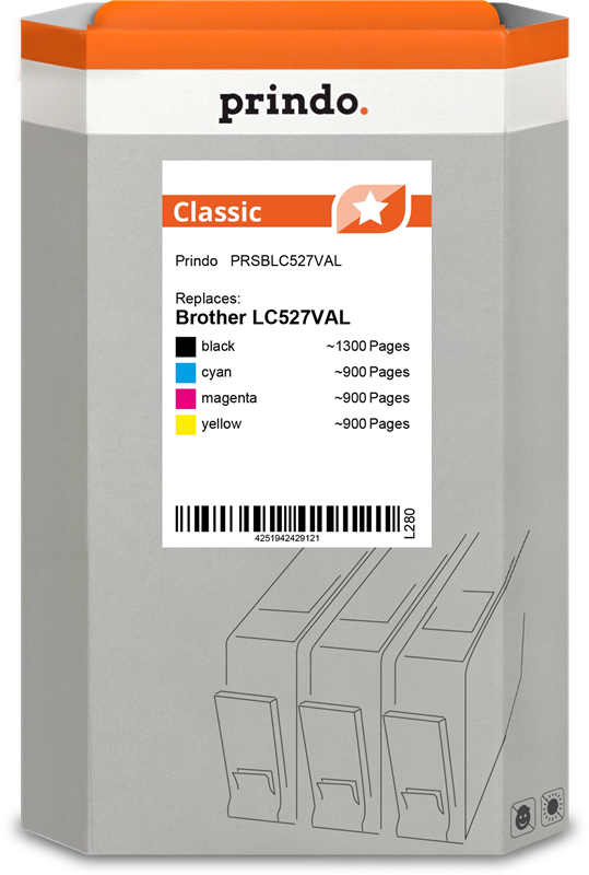 Brother LC527VAL Cartouche Pack 4 Couleurs compatible · Prindo Classic