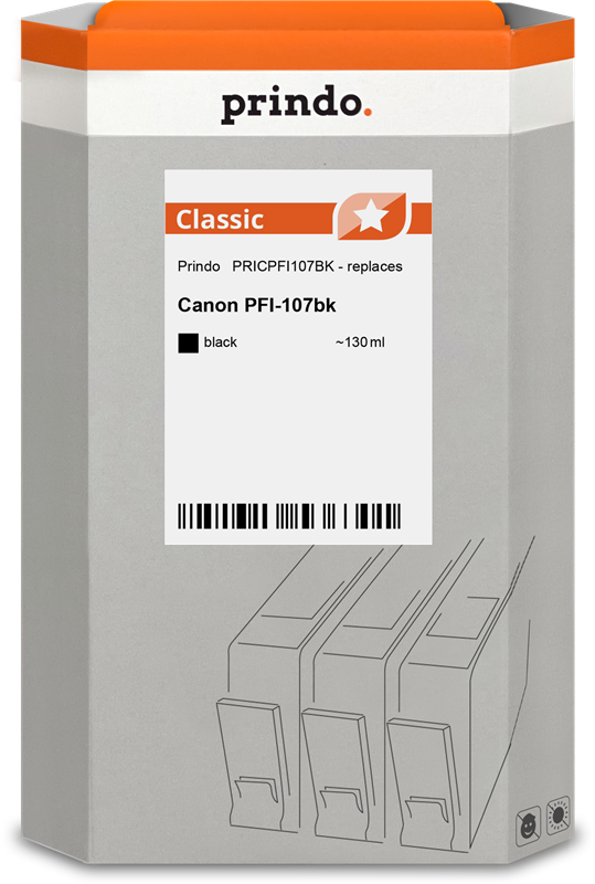 Canon PFI-107bk Cartouche Noir compatible équivalent à 6705B001 · Prindo Classic