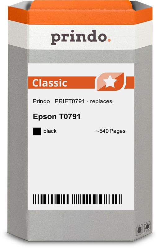 Epson Prindo CLASSIC : L'alternative, qualité supérieure, fonctionnalité totale - compatible avec Epson T0791 Cartouche Noir compatible · Prindo Classic
