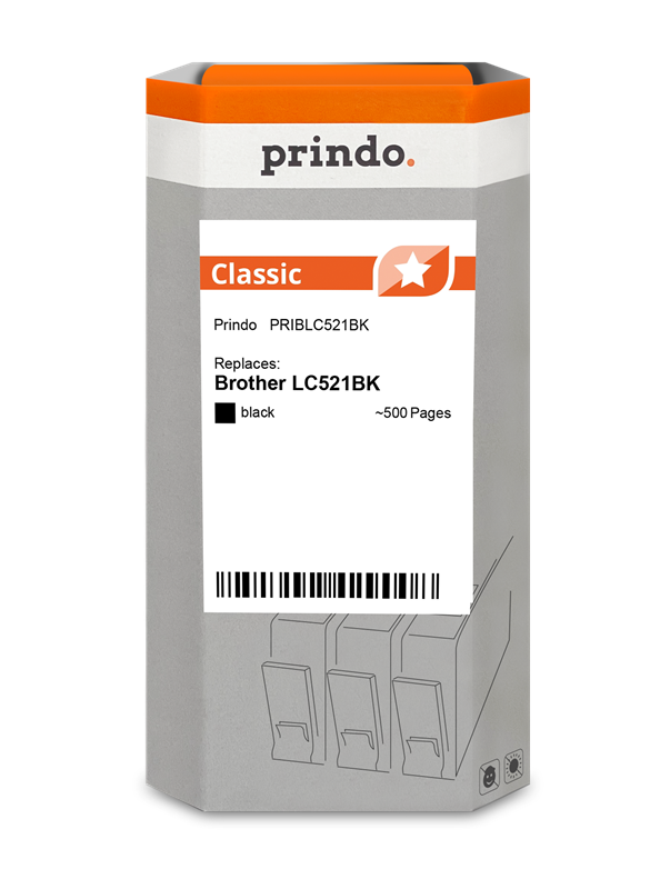 Brother LC521BK Cartouche Noir compatible · Prindo Classic
