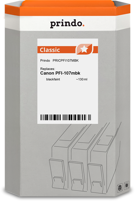 Canon PFI-107mbk Cartouche Noir Mat compatible équivalent à 6704B001 · Prindo Classic